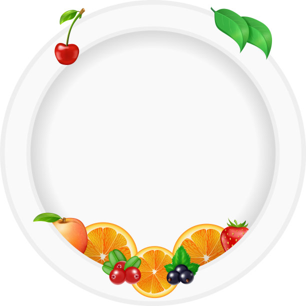 水果和浆果圆形传单横幅卡片模板的设计图片下载