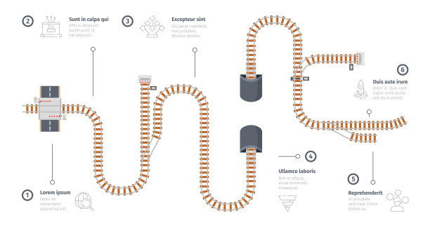 铁路公路。商业信息图与铁路地图车站点城市导航跟踪迷宫概念花哨向量图片模板图片下载