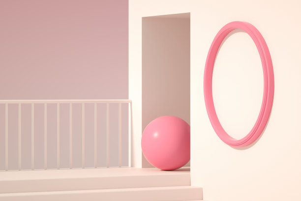 抽象建筑建筑，楼梯和色彩梯度天空图片下载