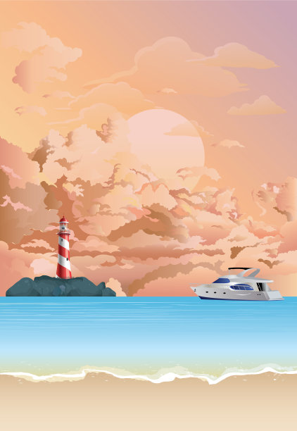 黎明时分，露头岩石上的热带灯塔图片下载