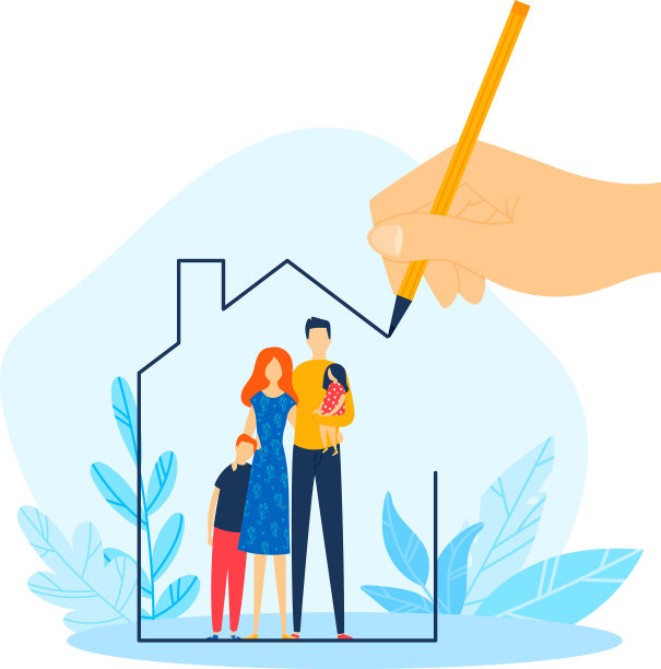 抵押房屋为家庭手绘房产图片下载