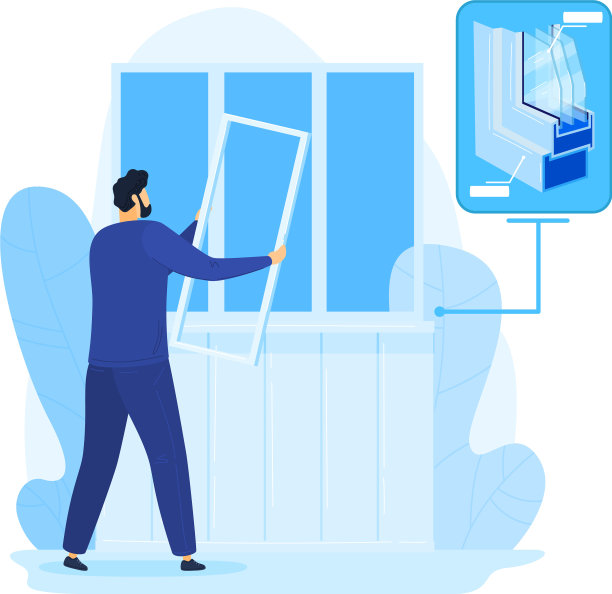 家庭修理工修理窗户建筑图片下载