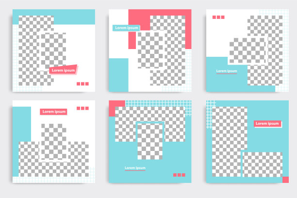 可编辑的正方形几何横幅模板图片下载