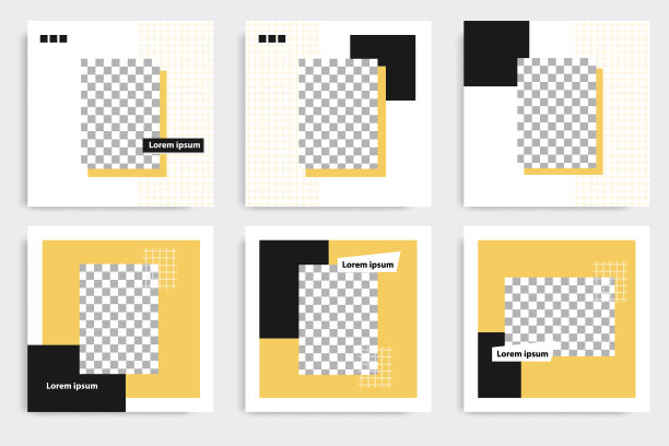 最小正方形几何横幅模板图片下载