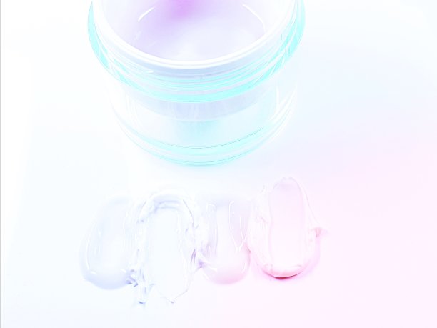 有色斑纹理的面霜、彩妆背景霜、液面霜、液浓护肤、美容成分素材图片