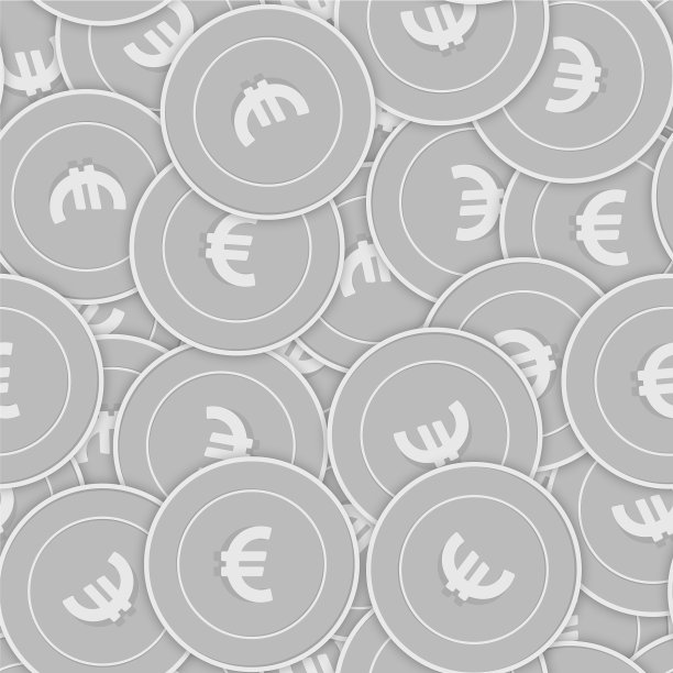 欧盟欧元银币无缝图案图片下载