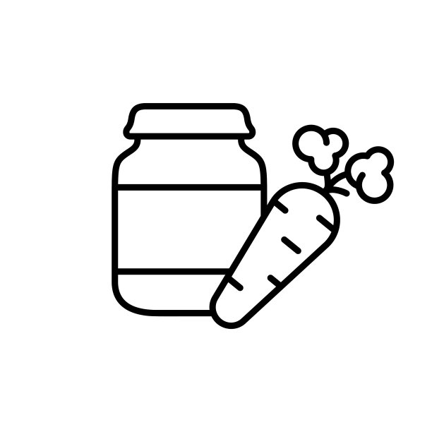 胡萝卜类食物线形图标互补图片下载