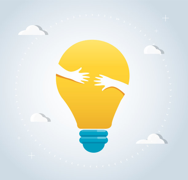 双手拥抱灯泡图标图片下载