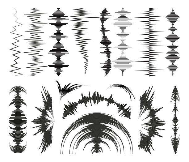 大黑音乐波元素设置音频波形图片下载