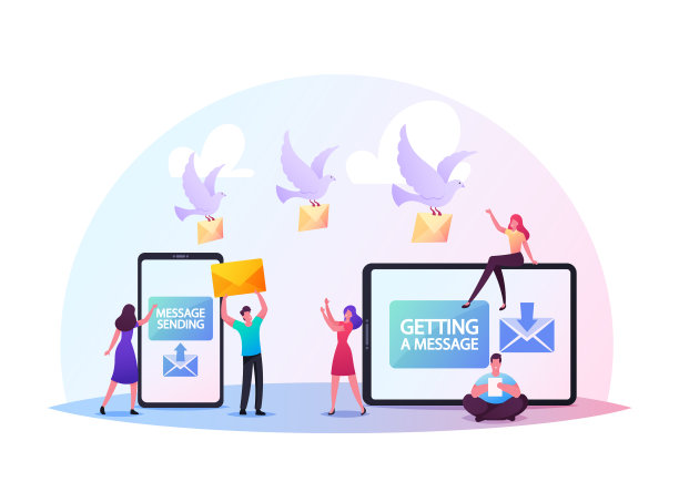 人物发送信息微小的男人和女人图片下载