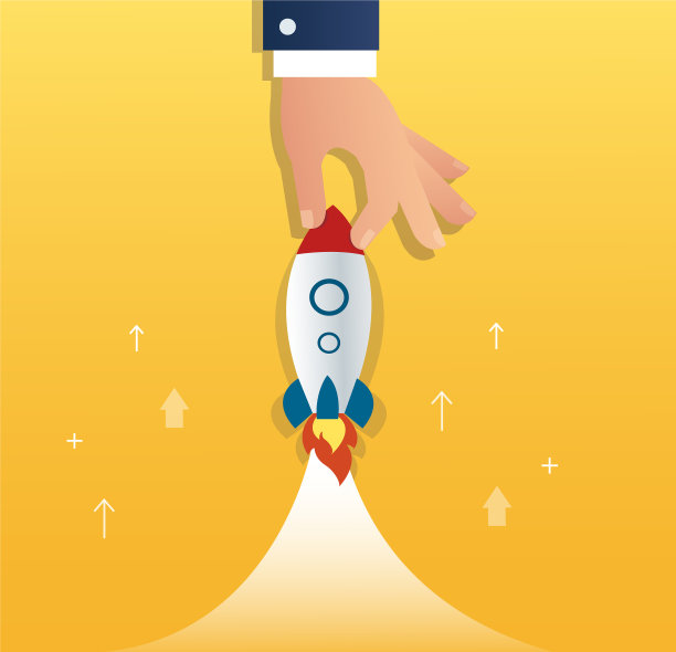 大手捧着火箭创业公司图片下载