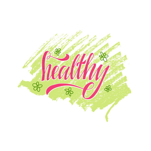 健康孤立的单词在一个绿色柔和的背景图片下载