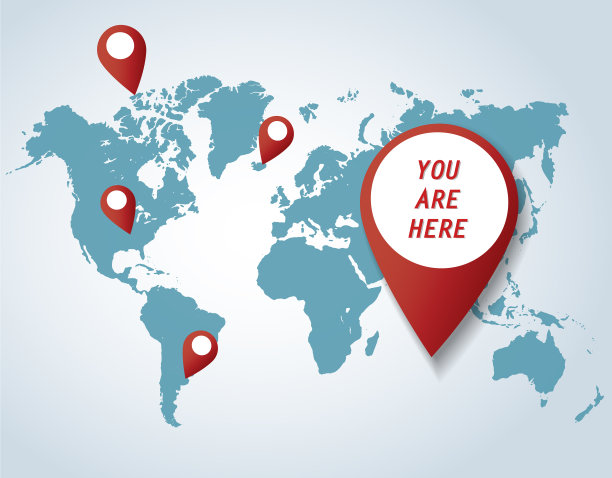 大头针图标与地图背景图片下载