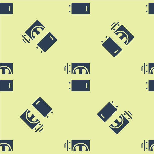 蓝色火葬场图标隔离无缝图案上图片下载