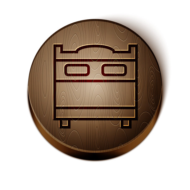 棕色线卧室图标孤立在白色图片下载