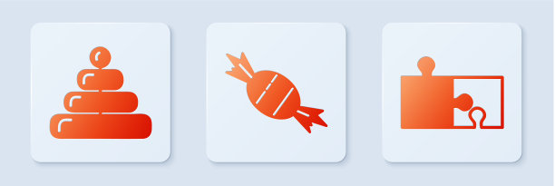 设置糖果金字塔玩具和拼图白色图片下载