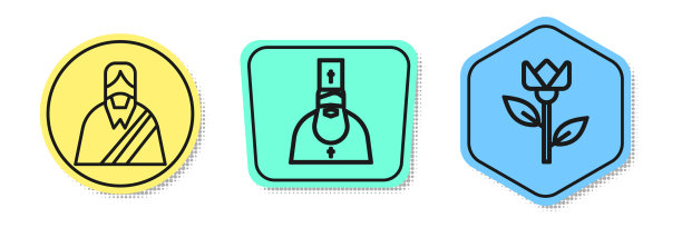 设线耶稣基督牧师和花郁金香图片下载