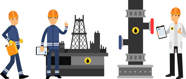 男性角色在石油行业工作图片下载