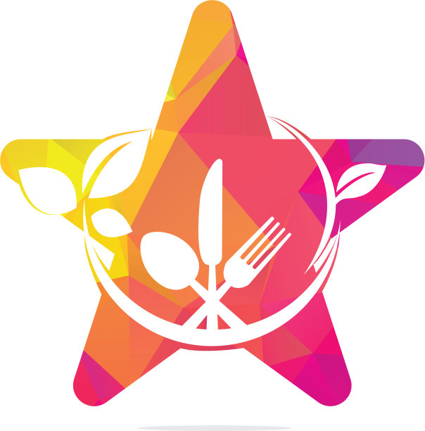 健康食品明星形状概念标志模板图片下载