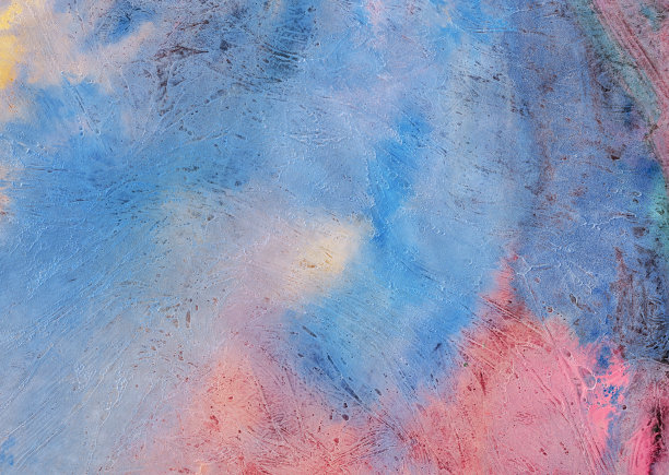 粉蓝色和黄色水彩粉彩背景与对角线和点在白纸上图片下载