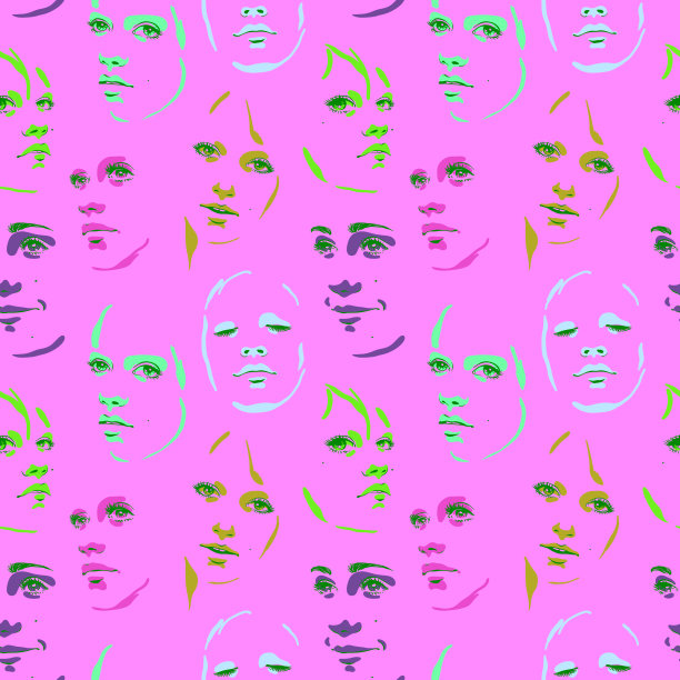 波普艺术女子脸图片下载