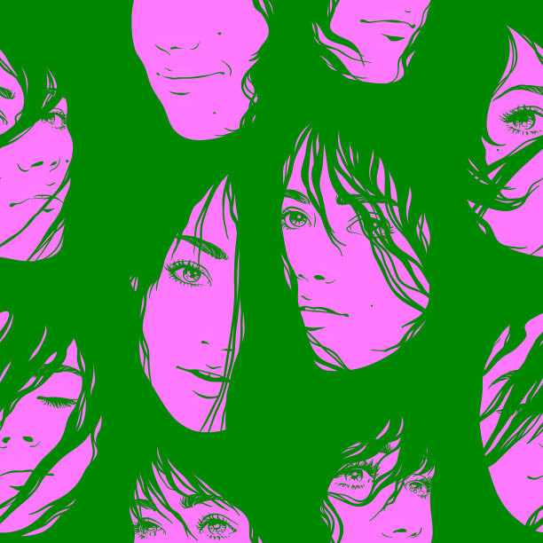 女人脸无缝图案图片下载