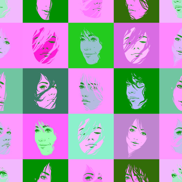 波普艺术女子脸图片下载