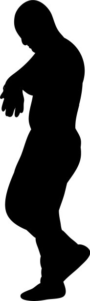 孤立的剪影男人正在行走图片下载