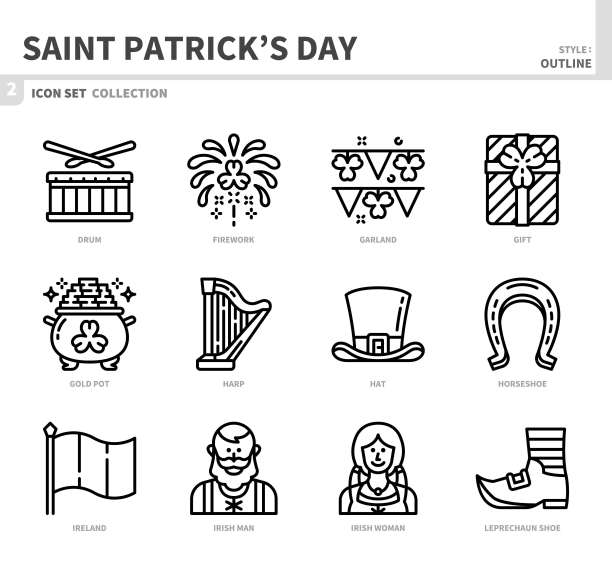 圣帕特里克节图标集图片下载