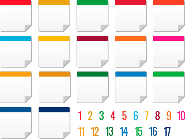 SDGs彩色贴纸插图集图片下载