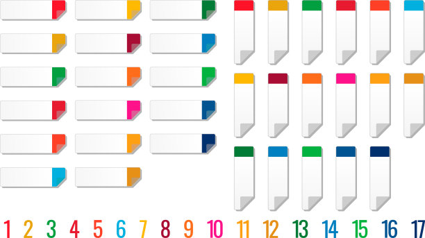 SDGs彩色贴纸插图集图片下载