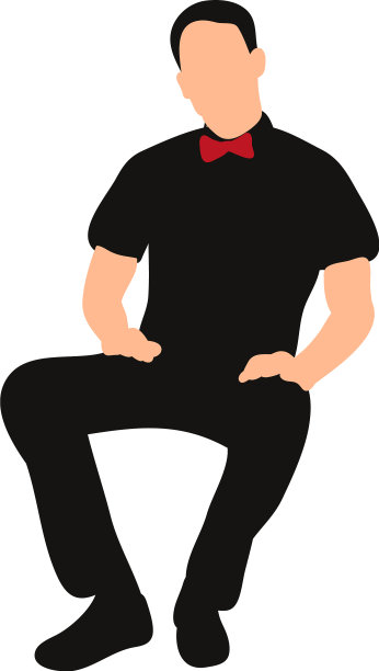 孤立的剪影一个人坐着鞠躬图片下载