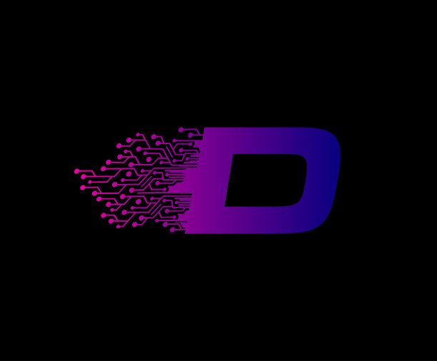 运动数据D字母图标设计。图片下载