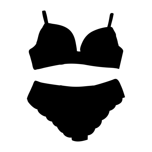 孤立的黑色剪影内衣内裤图片下载