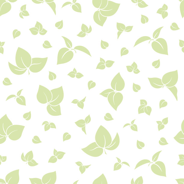 绿叶白色背景无缝图案图片下载