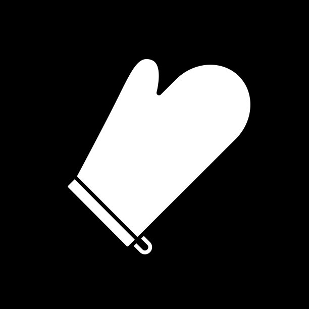 烤箱手套黑暗模式字形图标图片下载