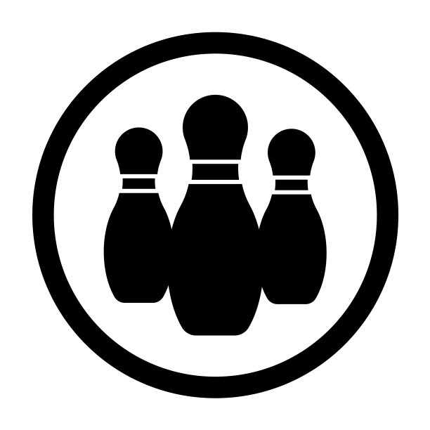保龄球瓶图标孤立的白色背景图片下载