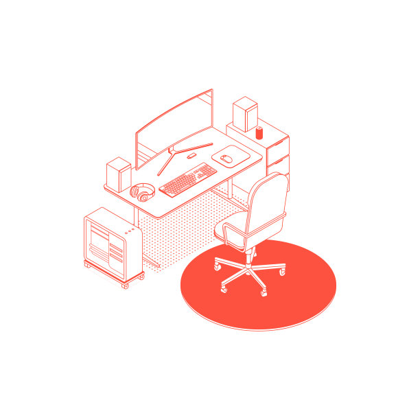 等距游戏桌面，矢量插图，线性风格。图片下载