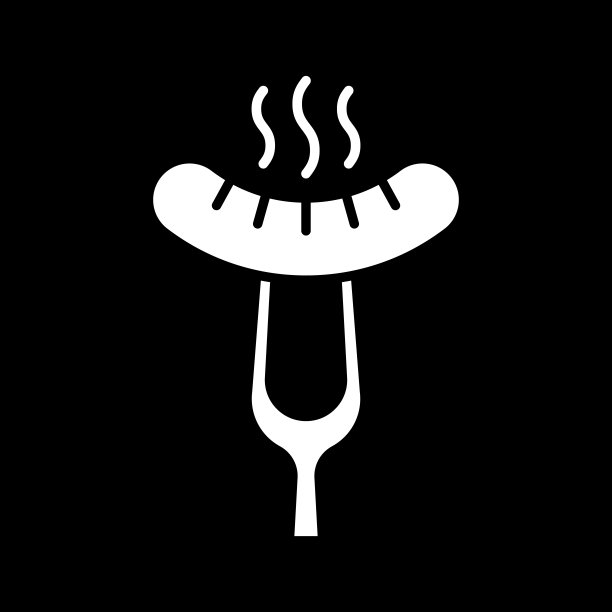 叉子上的香肠黑暗模式图标图片下载