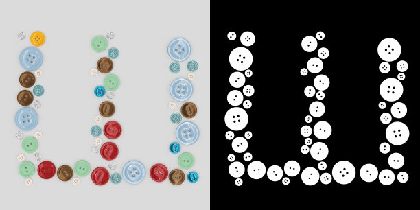 缝纽扣的西里尔字母符号。缝纫按钮字母表。缝纽扣用的字体。3 d图片下载