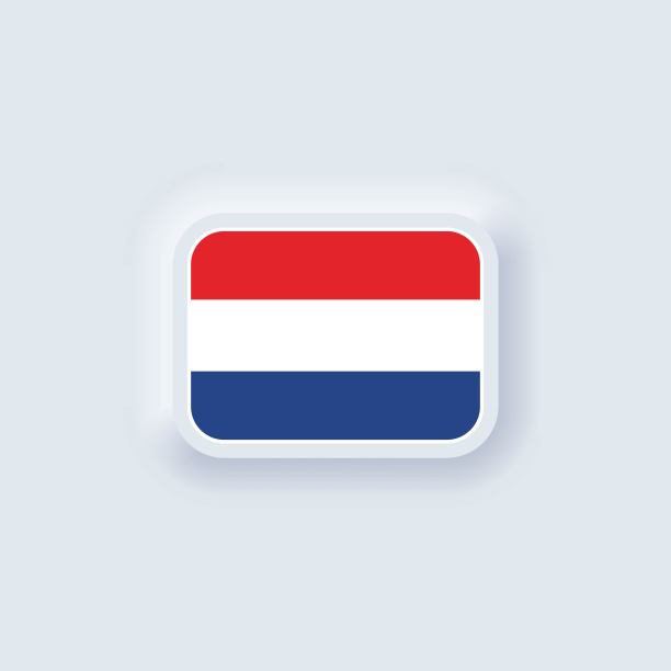 荷兰的国旗。荷兰国家国旗。矢量插图。EPS10。带有旗帜的简单图标。Neumorphic UI UX白色用户界面。Neumorphism图片下载