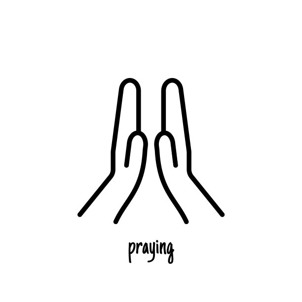 祈祷的手涂鸦的手画的涂鸦图片下载