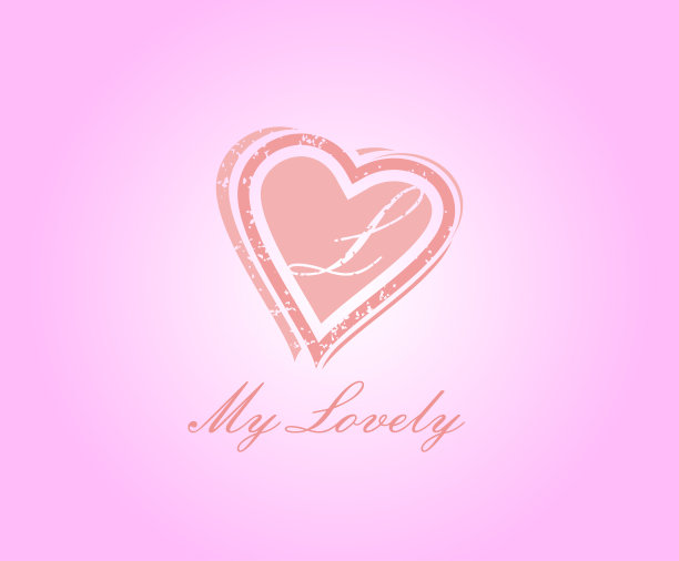 L字母心爱标志图标。图片下载