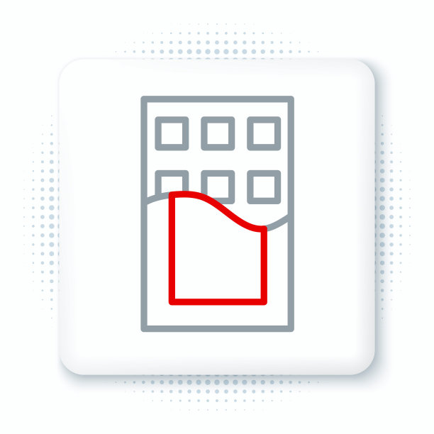 线巧克力条图标孤立在白色背景。色彩斑斓的轮廓的概念。向量图片下载