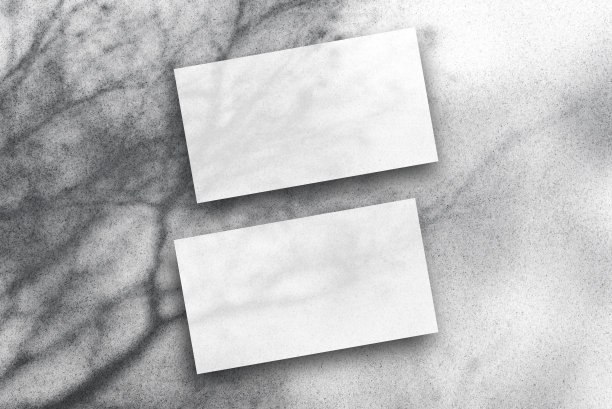 名片模型。自然的叠加光线遮蔽了树木。图片下载