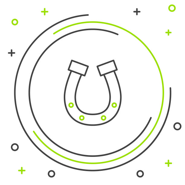 线马蹄铁图标孤立在白色背景。色彩斑斓的轮廓的概念。向量图片下载