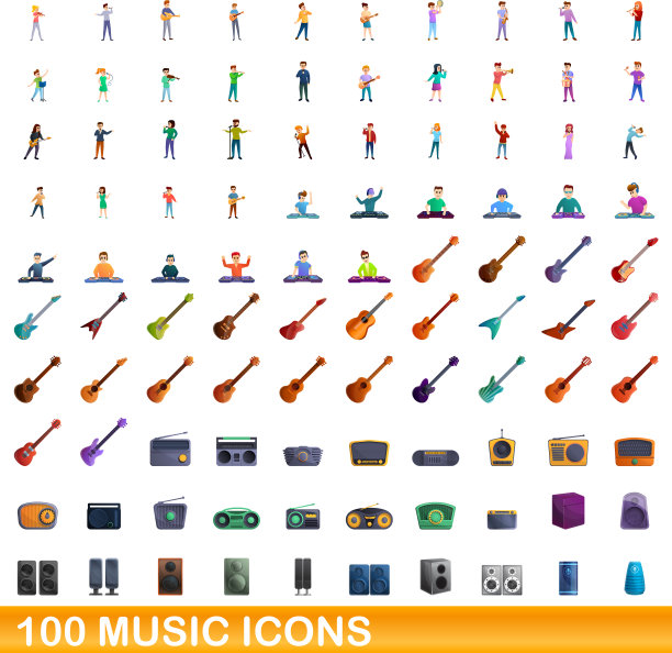100音乐图标设置卡通风格图片下载