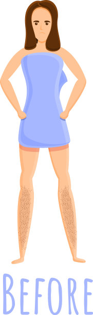 女人在激光脱毛之前的图标卡通图片下载