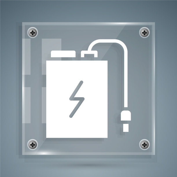 带有不同充电线图标的白色电源组图片下载