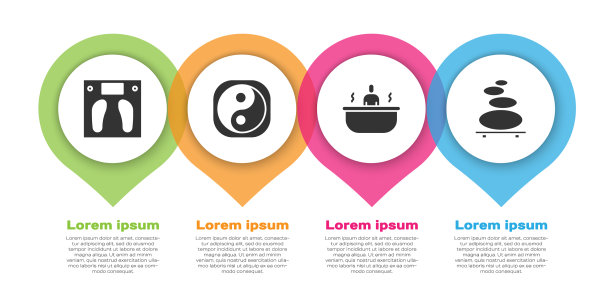 设置浴室天平阴阳浴缸和堆叠图片下载